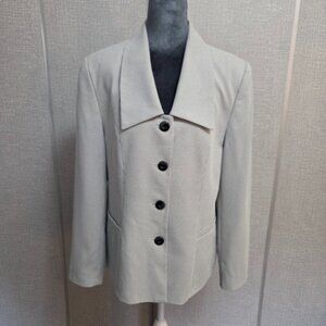 Vintage Amanda Smith Fine Scale Navy Houndstooth Blazer Size 12 EUC
